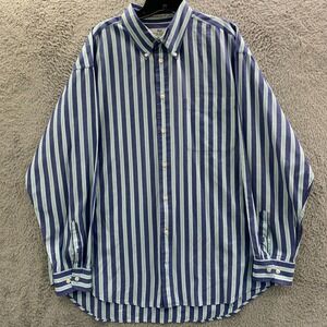 Vintage Gap Shirt Mens Size XL Button Up Striped Extra Large Cotton Blue